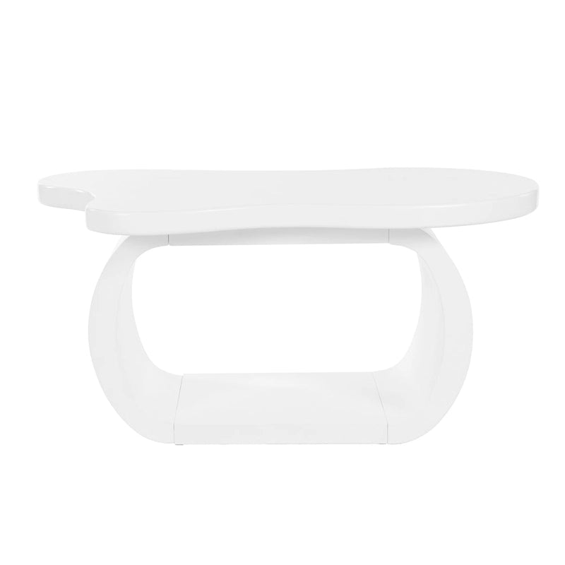 Tavolino moderno a nuvola con piano spesso 1,5 pollici, tavolino laterale irregolare stile crema con gambe curve, tavolino d'accento dal design unico