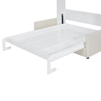 Letto a Scomparsa Multifunzione Matrimoniale Bianco con Cuscino e Contenitore