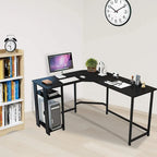 Scrivania gaming a L moderna per PC con telaio in legno e nero per ufficio/studio domestico