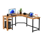 Scrivania gaming a L moderna per PC con telaio in legno e nero per ufficio/studio domestico