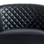 Set di 2 Poltrone Girevoli a Botte in Ecopelle con Borchie
