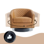 Set di 2 Poltrone Girevoli a Botte in Ecopelle con Borchie