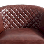 Set di 2 Poltrone Girevoli a Botte in Ecopelle con Borchie