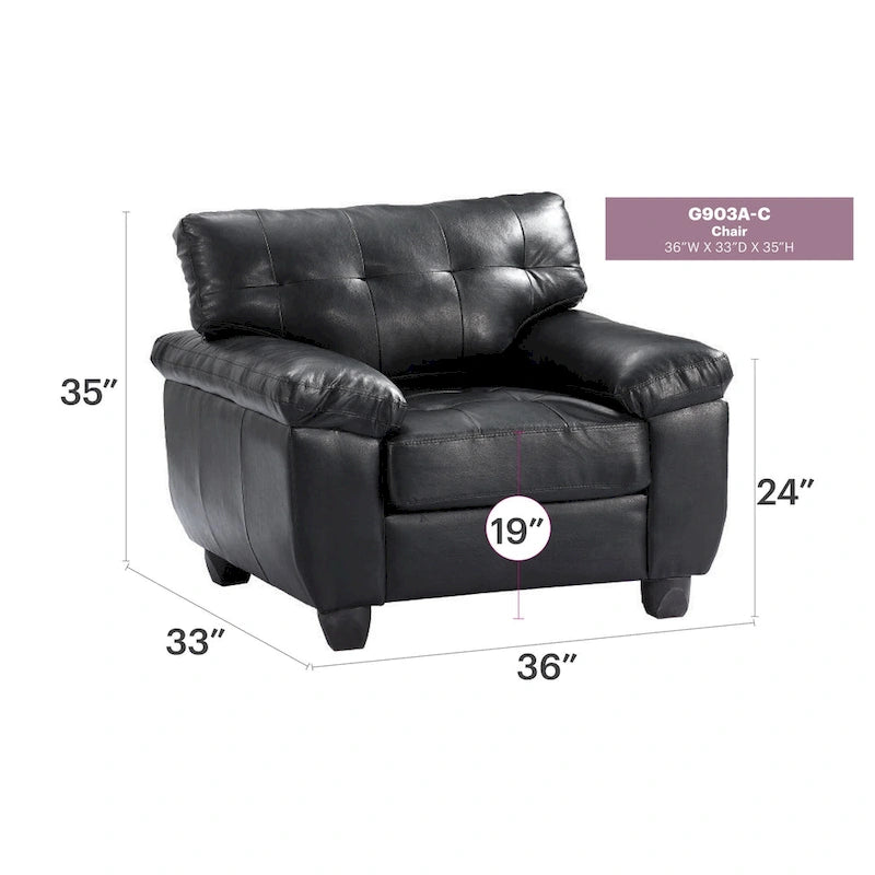 Poltrona d'accento imbottita Gallant - 36L x 33P x 35H