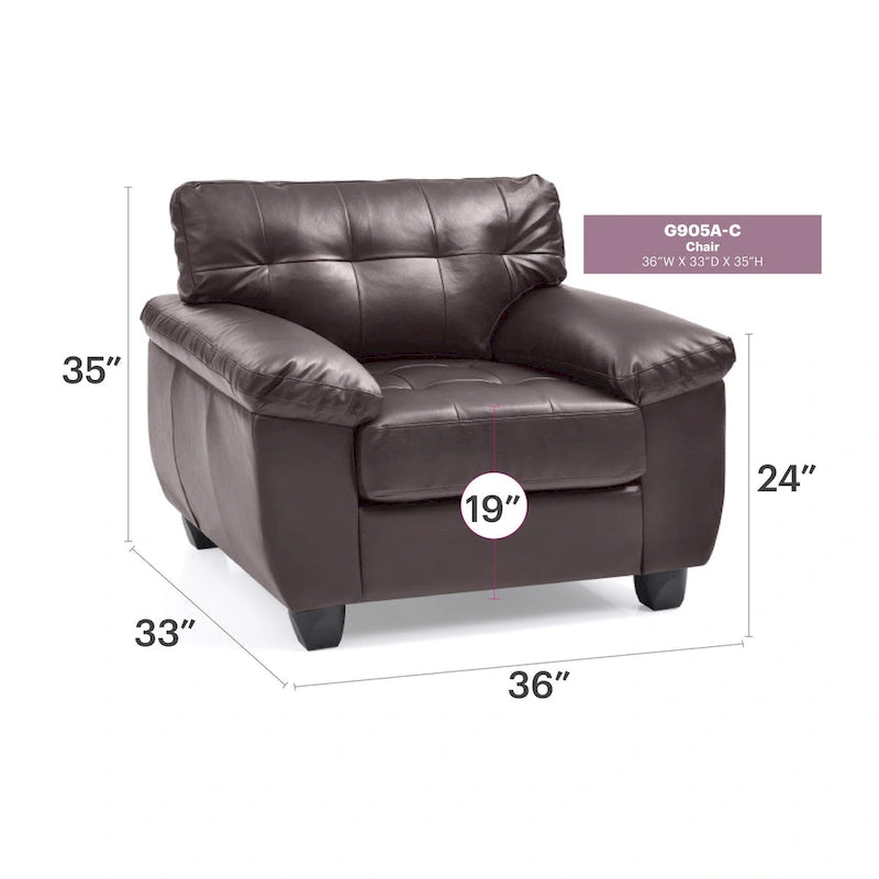 Poltrona d'accento imbottita Gallant - 36L x 33P x 35H