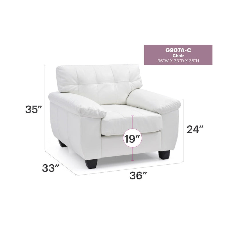 Poltrona d'accento imbottita Gallant - 36L x 33P x 35H
