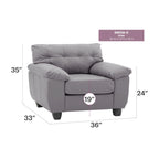 Poltrona d'accento imbottita Gallant - 36L x 33P x 35H