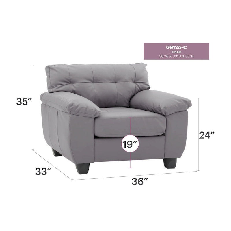 Poltrona d'accento imbottita Gallant - 36L x 33P x 35H