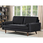 Divanetto trapuntato in velluto nero/verde oliva/blu verdastro/arancione, stile metà secolo, 2 posti
