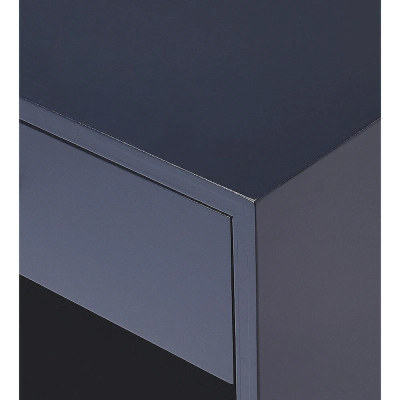 Tavolino in stile Mid-Century con cassetto Blu Navy – 1 persona