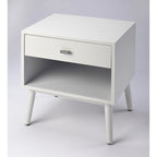 Tavolino in stile Mid-Century con cassetto Blu Navy – 1 persona
