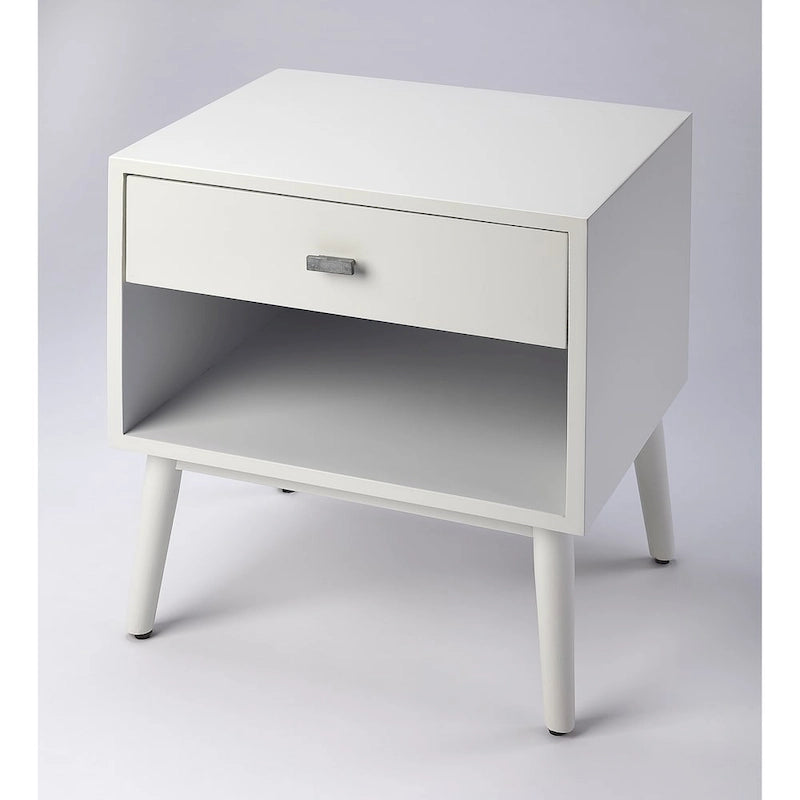 Tavolino in stile Mid-Century con cassetto Blu Navy – 1 persona
