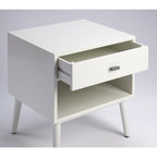 Tavolino in stile Mid-Century con cassetto Blu Navy – 1 persona