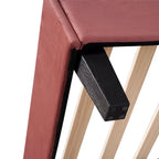 Letto a piattaforma con motivo floreale velluto rosso pasta di fagioli/beige, singolo