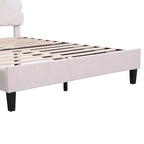 Letto a piattaforma con motivo floreale velluto rosso pasta di fagioli/beige, singolo