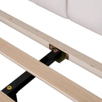 Letto a piattaforma con motivo floreale velluto rosso pasta di fagioli/beige, singolo