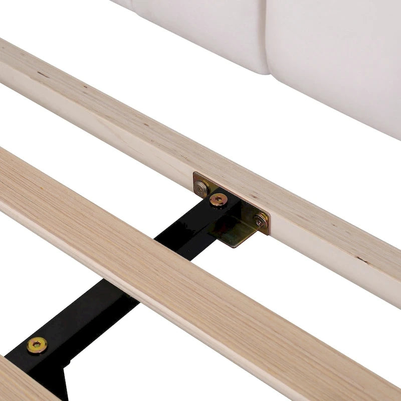 Letto a piattaforma con motivo floreale velluto rosso pasta di fagioli/beige, singolo