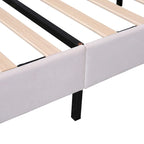 Letto a piattaforma con motivo floreale velluto rosso pasta di fagioli/beige, singolo