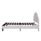 Letto a piattaforma con motivo floreale velluto rosso pasta di fagioli/beige, singolo