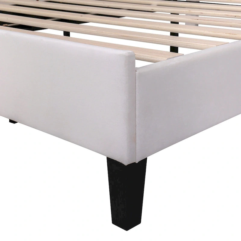 Letto a piattaforma con motivo floreale velluto rosso pasta di fagioli/beige, singolo