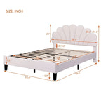 Letto a piattaforma con motivo floreale velluto rosso pasta di fagioli/beige, singolo