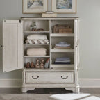 Magnolia Manor Antique White & Weathered Bark Door Chest