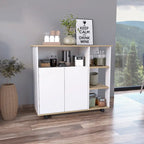FM Furniture Serbia Kitchen Island, One Cabinet, Four Open Shelves