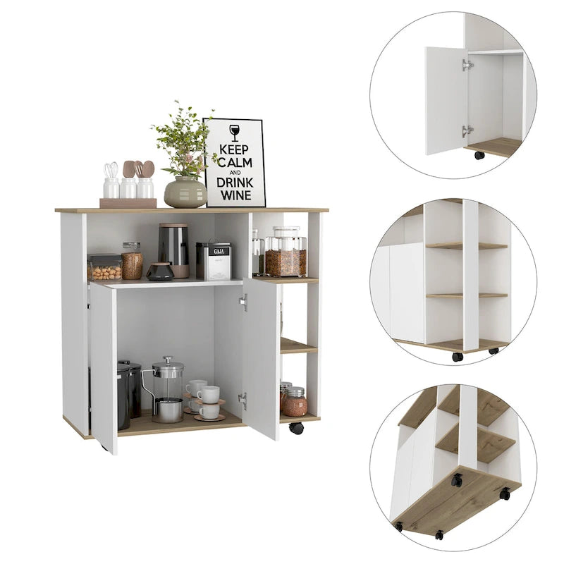 FM Furniture Serbia Isola Cucina, Un Armadietto, Quattro Ripiani Aperti