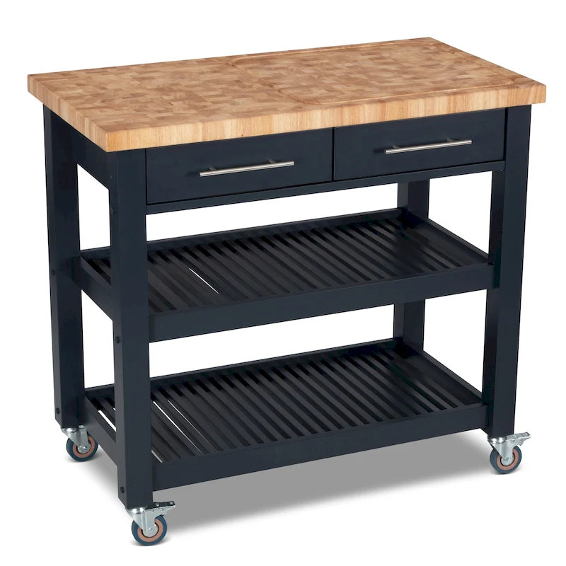 Carrello da cucina – Legno naturale, multicolore, 1 persona