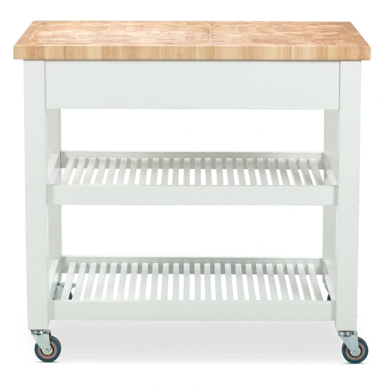 Carrello da cucina – Legno naturale, multicolore, 1 persona