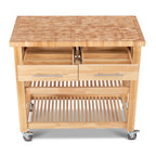 Carrello da cucina – Legno naturale, multicolore, 1 persona