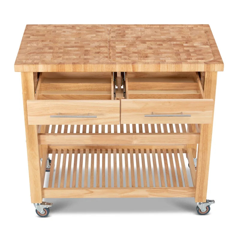 Carrello da cucina – Legno naturale, multicolore, 1 persona