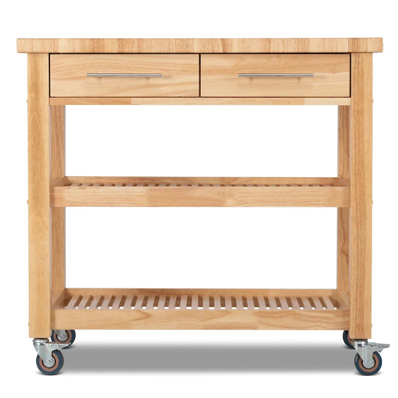 Carrello da cucina – Legno naturale, multicolore, 1 persona