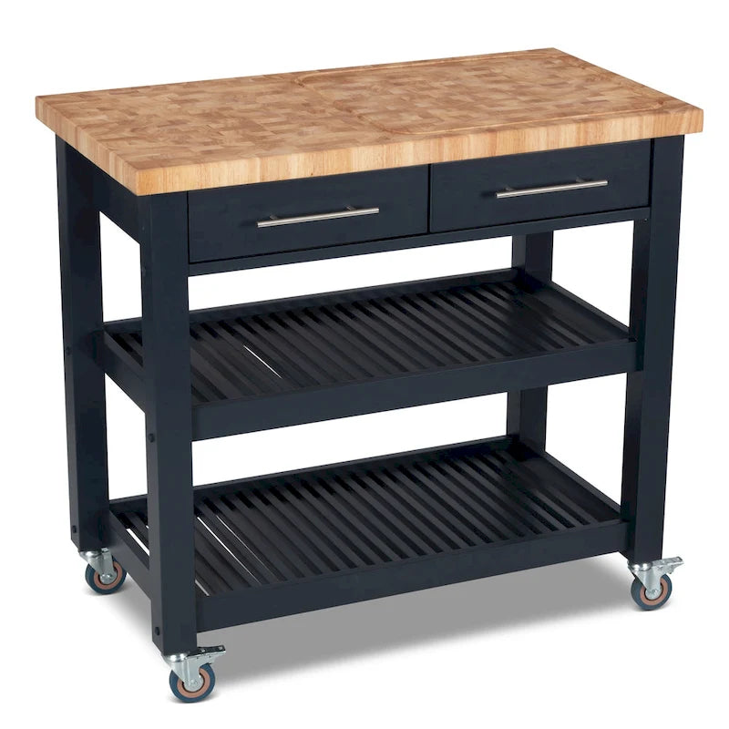 Carrello da cucina – Legno naturale, multicolore, 1 persona
