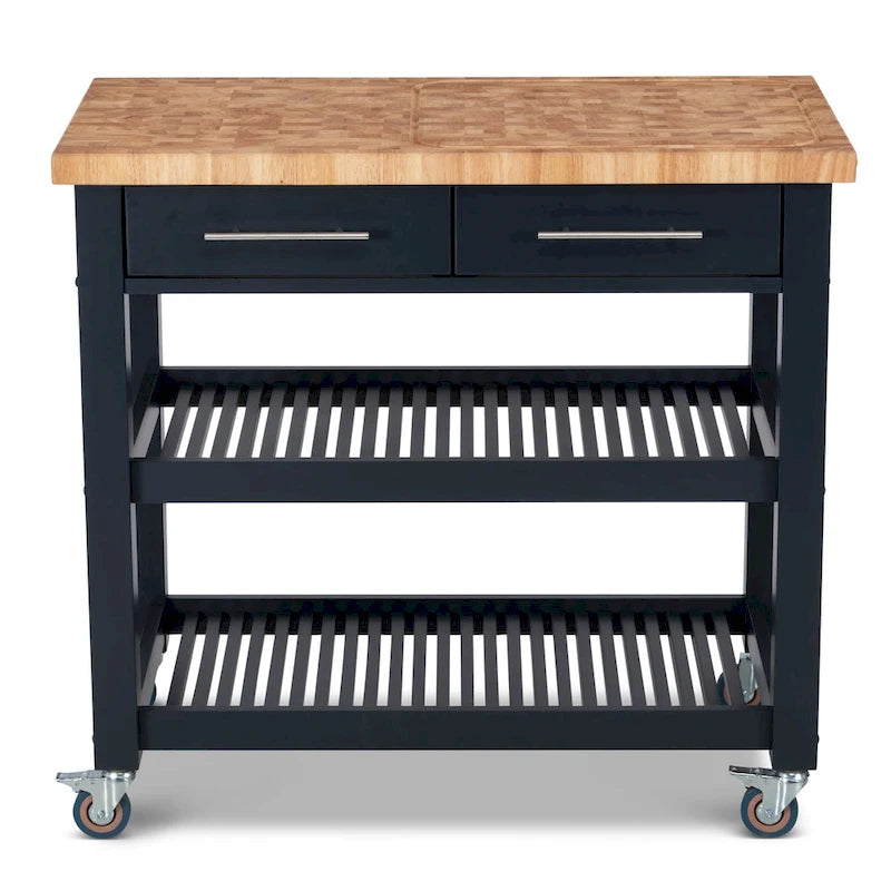 Carrello da cucina – Legno naturale, multicolore, 1 persona