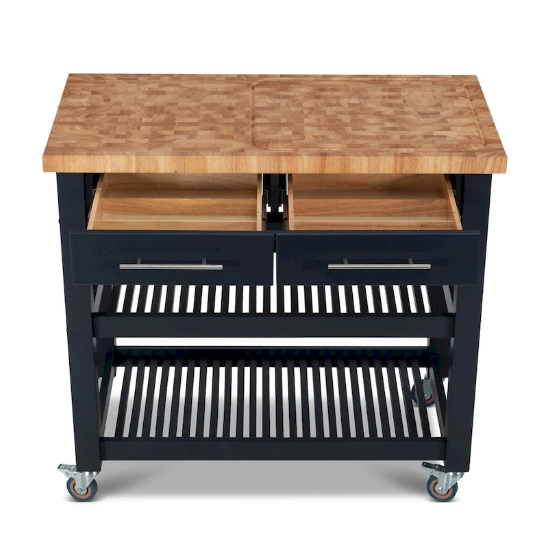 Carrello da cucina – Legno naturale, multicolore, 1 persona