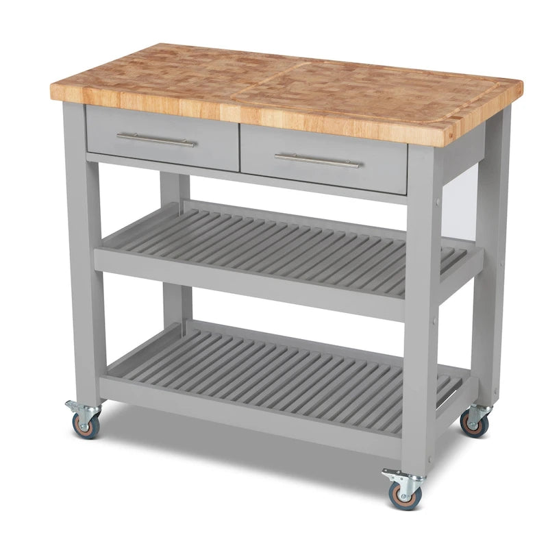 Carrello da cucina – Legno naturale, multicolore, 1 persona