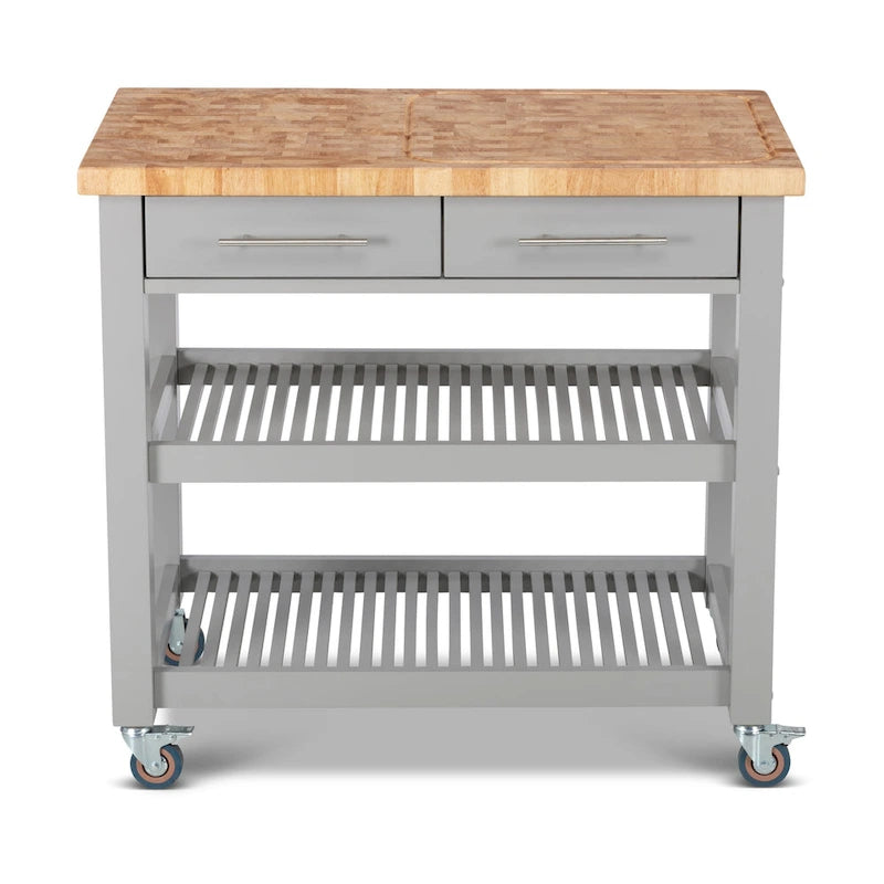 Carrello da cucina – Legno naturale, multicolore, 1 persona