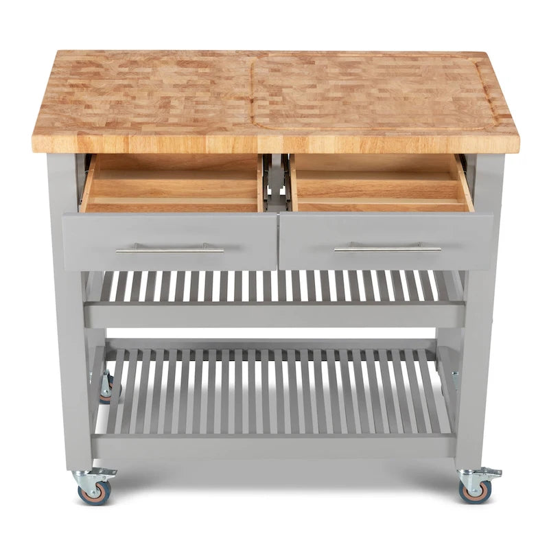 Carrello da cucina – Legno naturale, multicolore, 1 persona