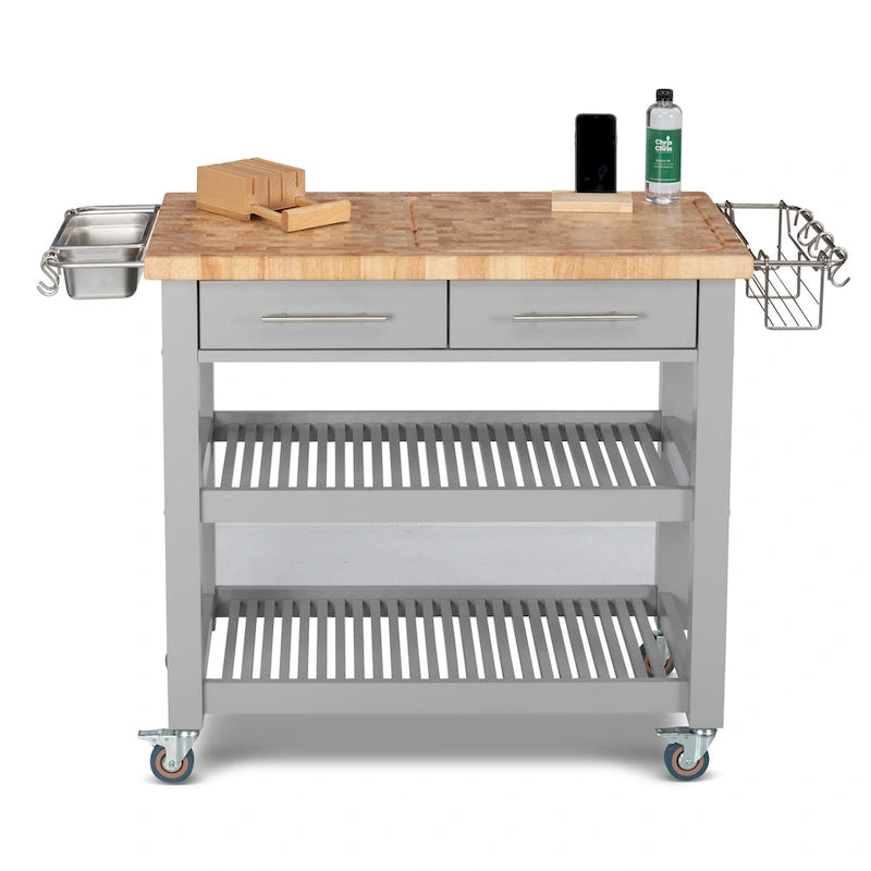 Carrello da cucina – Legno naturale, multicolore, 1 persona