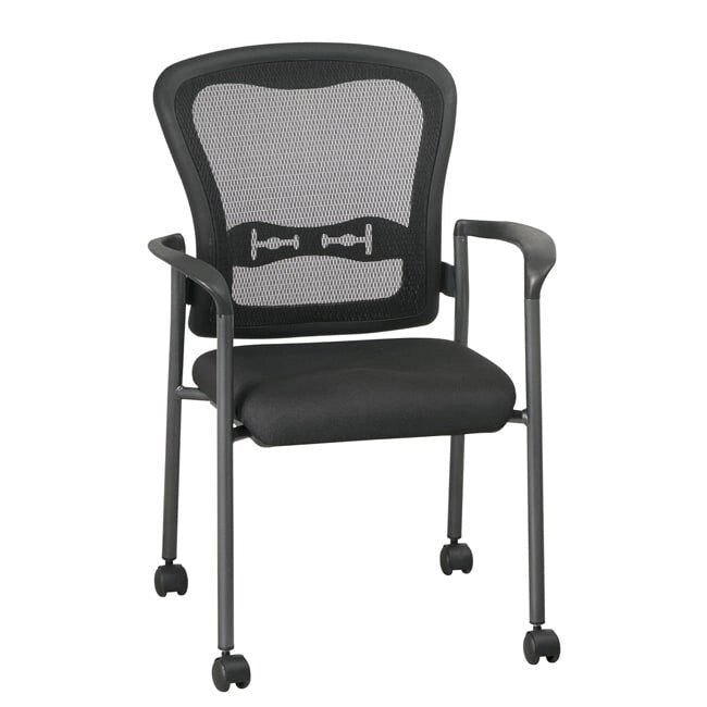 Sedia visitatore con schienale traspirante e supporto lombare integrato