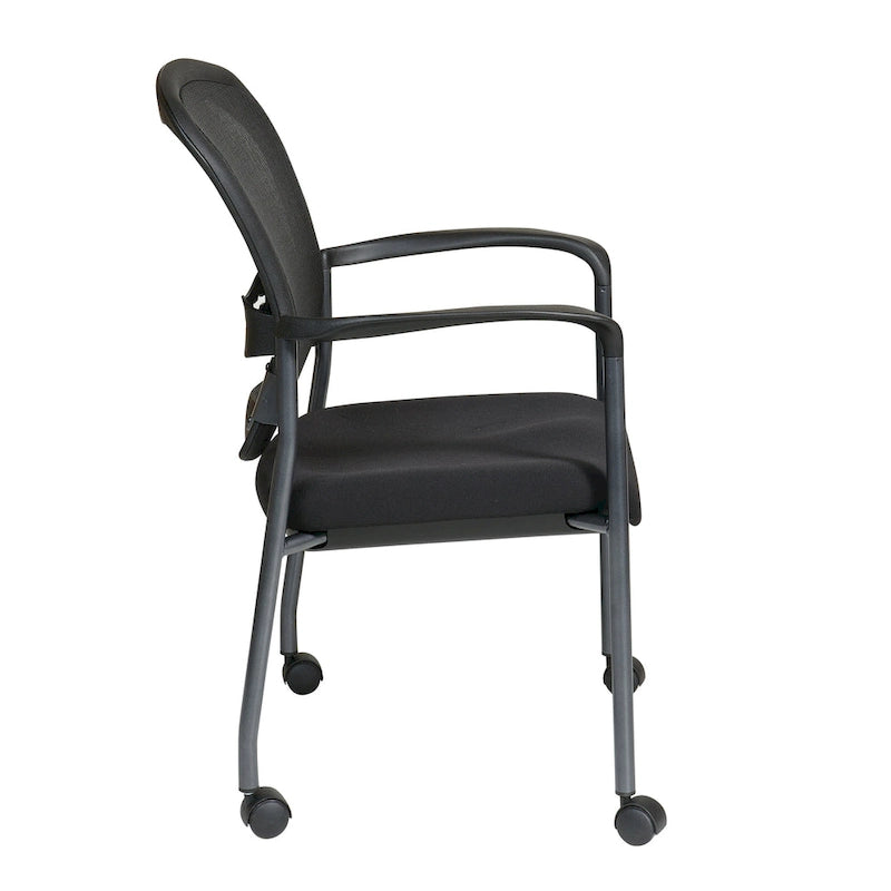 Sedia visitatore con schienale traspirante e supporto lombare integrato