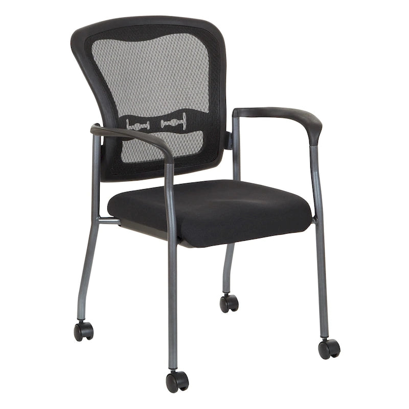 Sedia visitatore con schienale traspirante e supporto lombare integrato