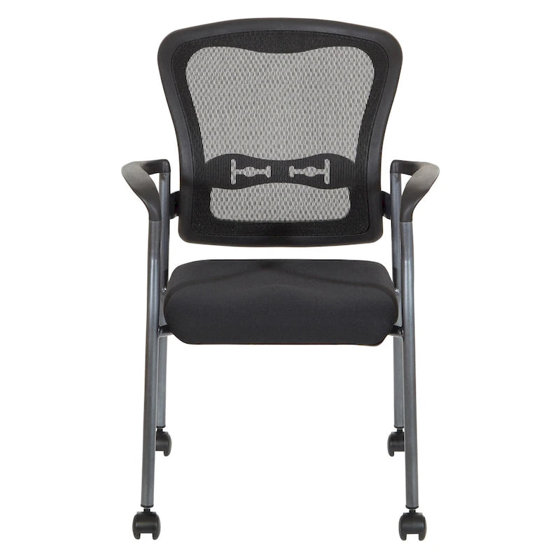 Sedia visitatore con schienale traspirante e supporto lombare integrato