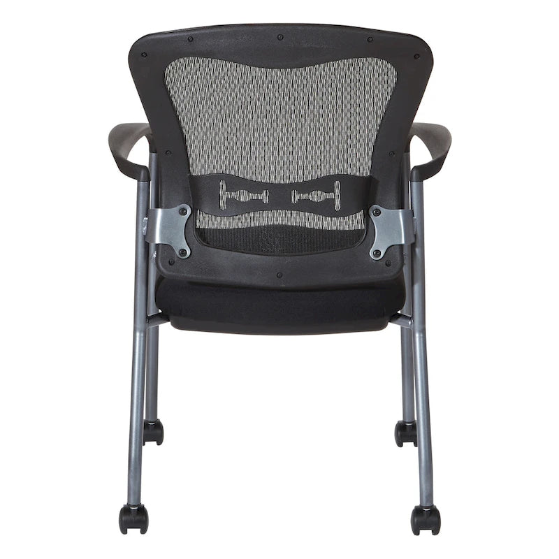 Sedia visitatore con schienale traspirante e supporto lombare integrato