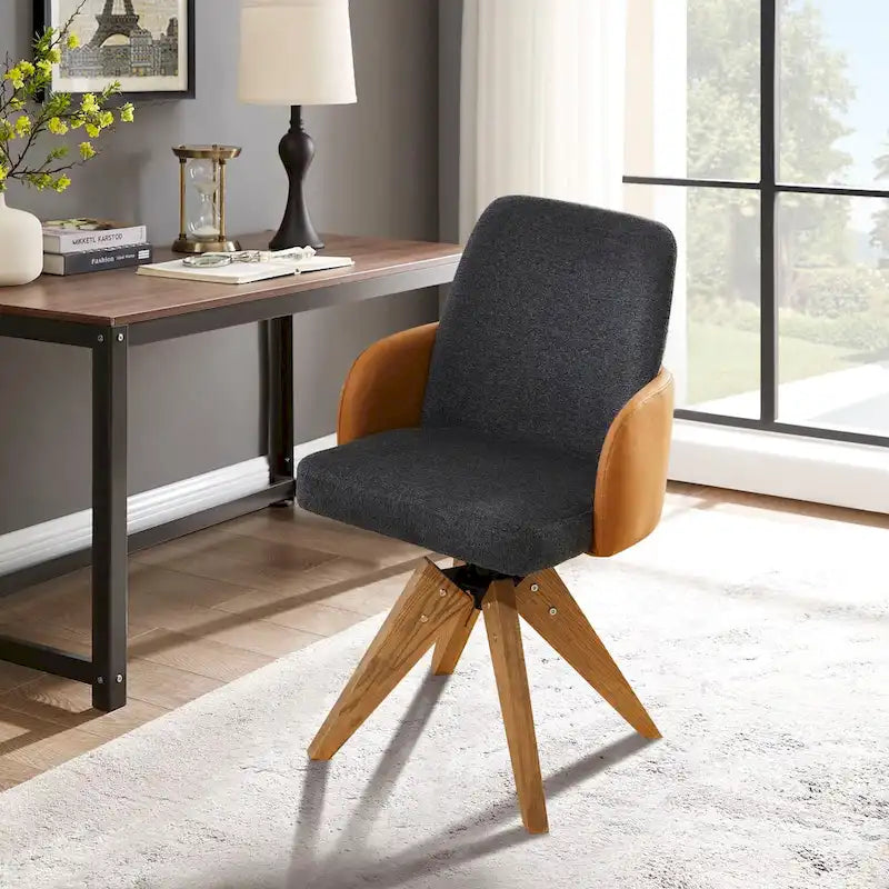 Sedia da scrivania Art Leon Mid-century Modern imbottita per ufficio in casa