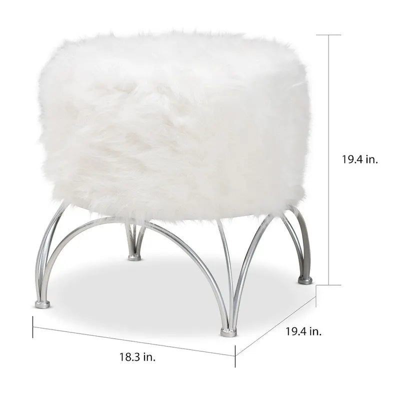 Pouf imbottito moderno e contemporaneo Silver Orchid Coburn