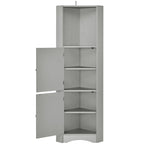 Mobile angolare da bagno – Bianco / Grigio / Nero, 2 ante, montaggio per 1 persona