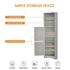 Mobile angolare da bagno – Bianco / Grigio / Nero, 2 ante, montaggio per 1 persona