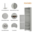 Mobile angolare da bagno – Bianco / Grigio / Nero, 2 ante, montaggio per 1 persona